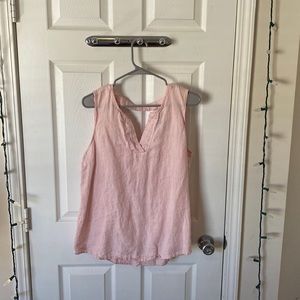 Harvé Benard V-neck blouse with cut off sleeves
